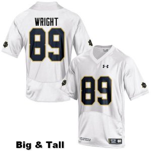 Notre Dame Fighting Irish Men's Brock Wright #89 White Under Armour Authentic Stitched Big & Tall College NCAA Football Jersey WNM0699IU